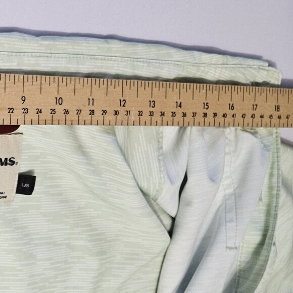 Simms Double Haul Fishing Shirt Men L Light Green Texture Wave Pockets Stretch - Picture 15 of 16